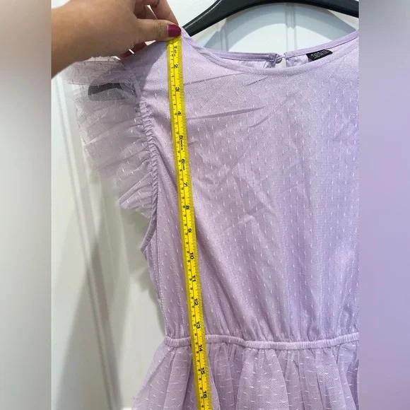 Gorgeous Lavender Tiered Tulle Dress Size Petite M - Picture 2 of 8